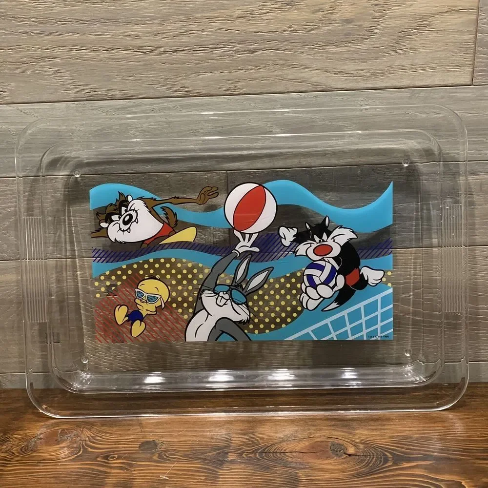 Looney Tunes Acrylic Set 2 Qt. Pitcher Serving Tray 8 -16 oz Tumblers‎ Drinking